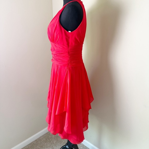 NWT JJs House A-line Halter Chiffon Cocktail Dress With Cascading Ruffles size 6 - Picture 8 of 16